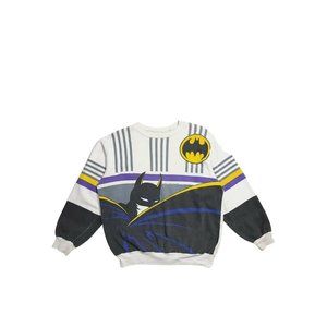 Batman 1989 Crewneck Sweatshirt White Black Vintage USA Comic Book Superhero